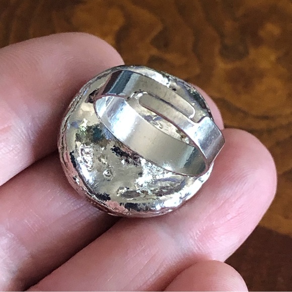 Vintage light lemon halo stone ring - Picture 6 of 9